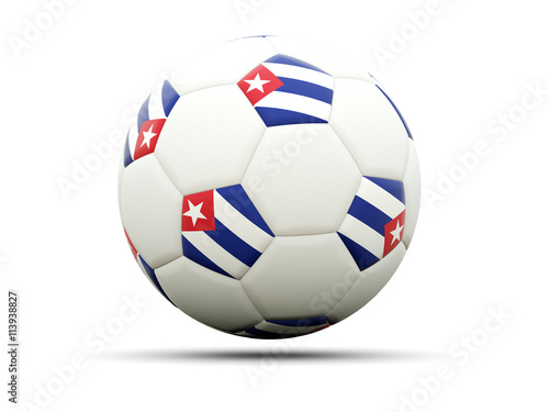 Flag of cuba on football