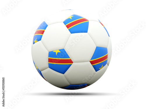 Flag of democratic republic of the congo on football