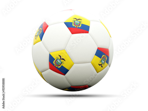 Flag of ecuador on football