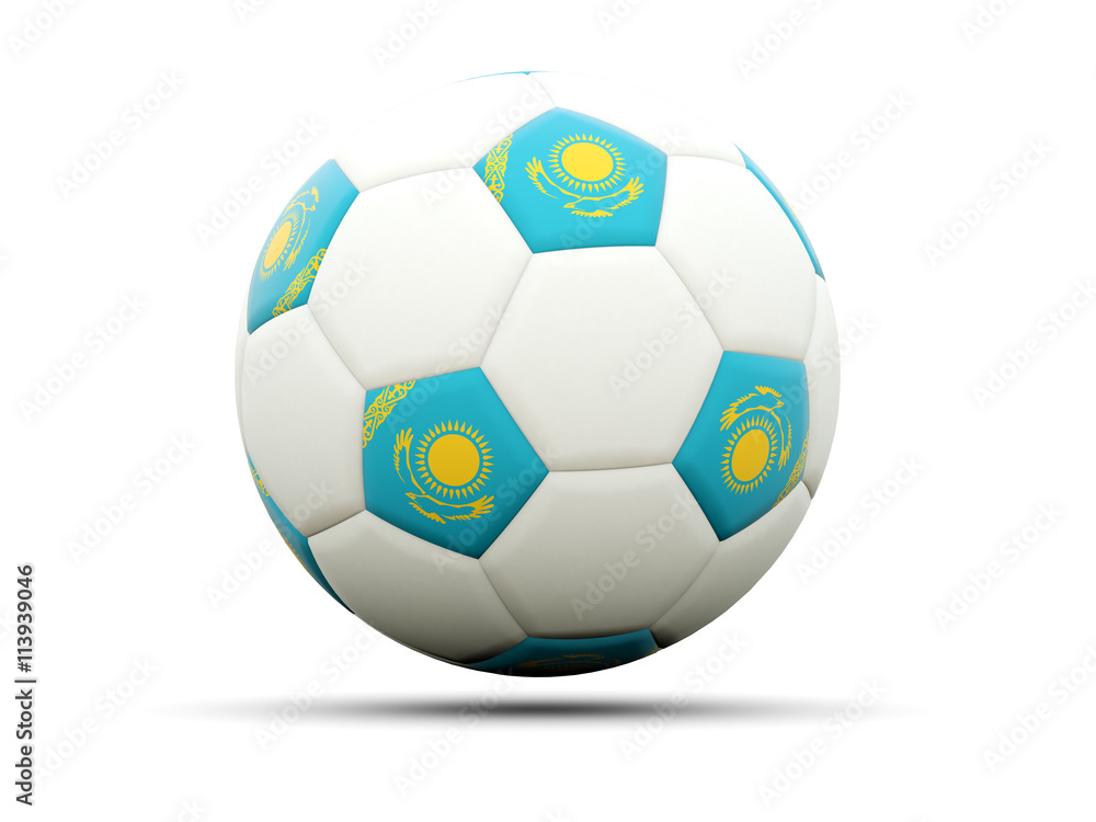 Flag of kazakhstan on football Flag of kazakhstan on football