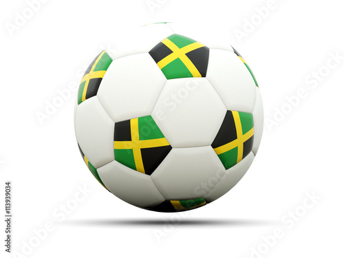 Flag of jamaica on football