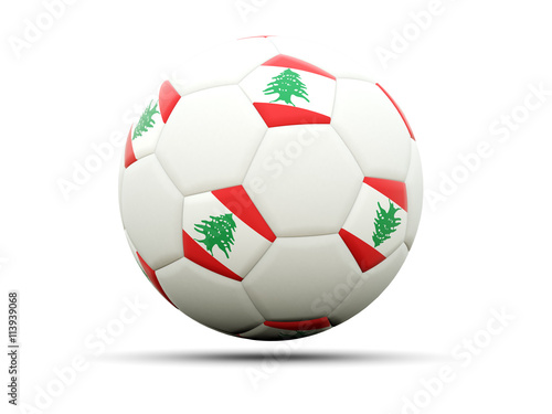 Flag of lebanon on football