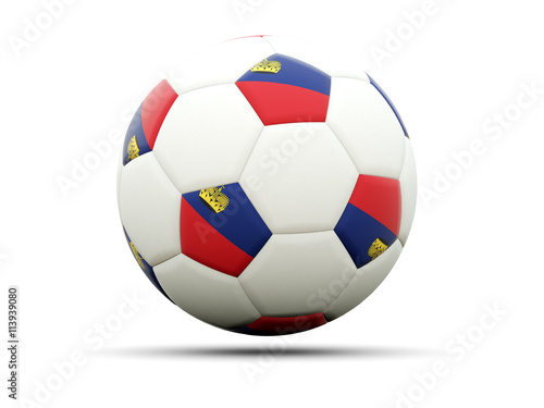 Flag of liechtenstein on football