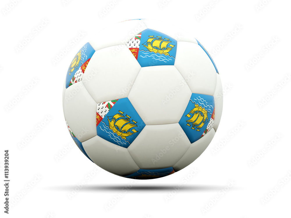Flag of saint pierre and miquelon on football Flag of saint pierre and miquelon on football