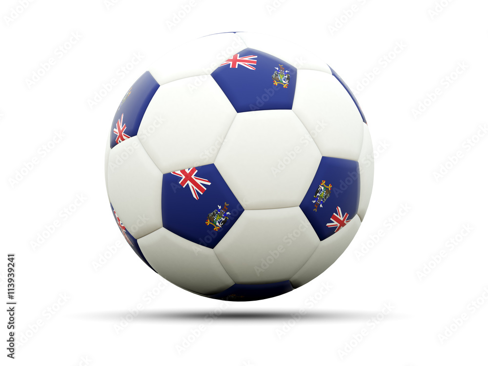 Flag of south georgia and the south sandwich islands on football Flag of south georgia and the south sandwich islands on football