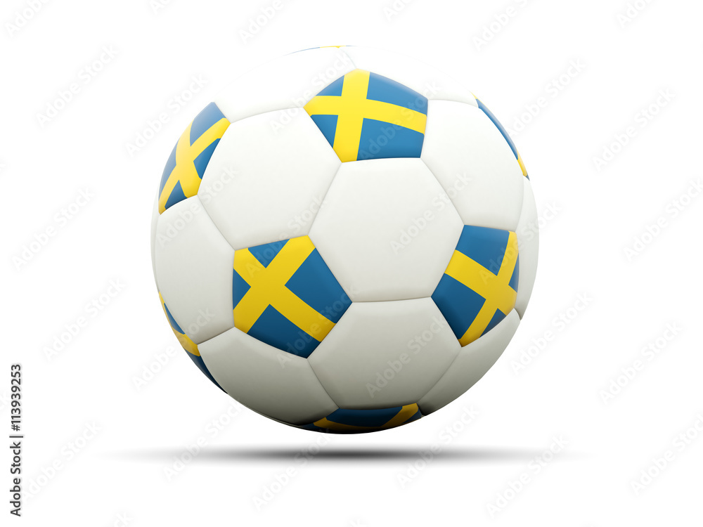 Flag of sweden on football