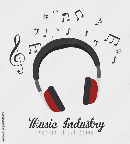 music headphones isolated icon design