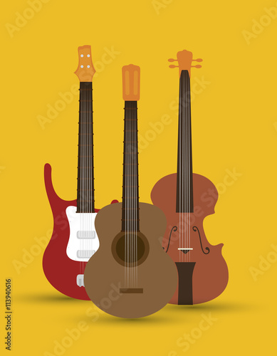 stringed instruments set isolated icon design