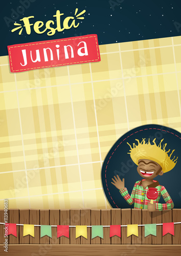 Festa Junina, brazilian june party Template or invite - A5 photo