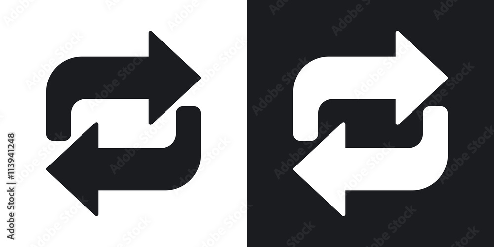 Repeat icon, vector. Two-tone version on black and white background Repeat icon, vector. Two-tone version on black and white background