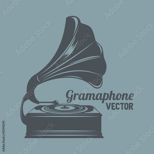 old gramophone  isolated icon design, vector illustration  graphic 