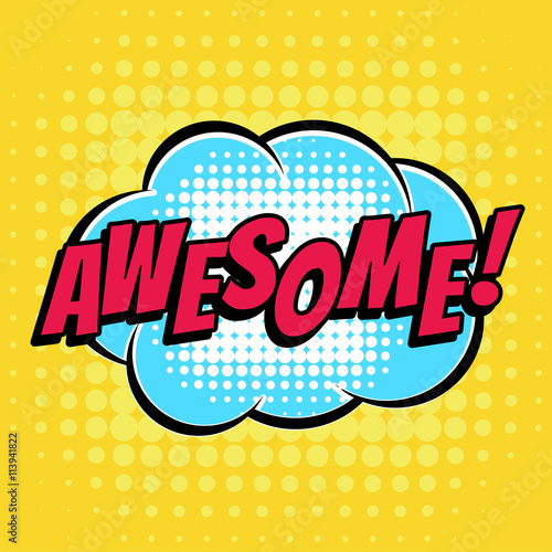 Awesome comic book bubble text retro style