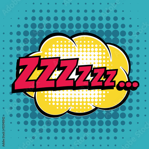 Zzz comic book bubble text retro style