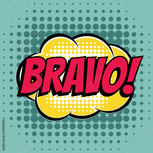 Bravo comic book bubble text retro style