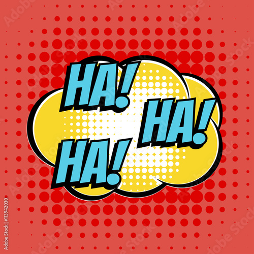 Ha comic book bubble text retro style