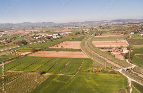 The unspoiled nature in the green Val di Chiana in Tuscany - Italy