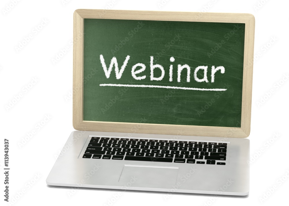 Laptop with chalkboard, webinar, online education concept. 3d rendering. Laptop with chalkboard, webinar, online education concept. 3d rendering.