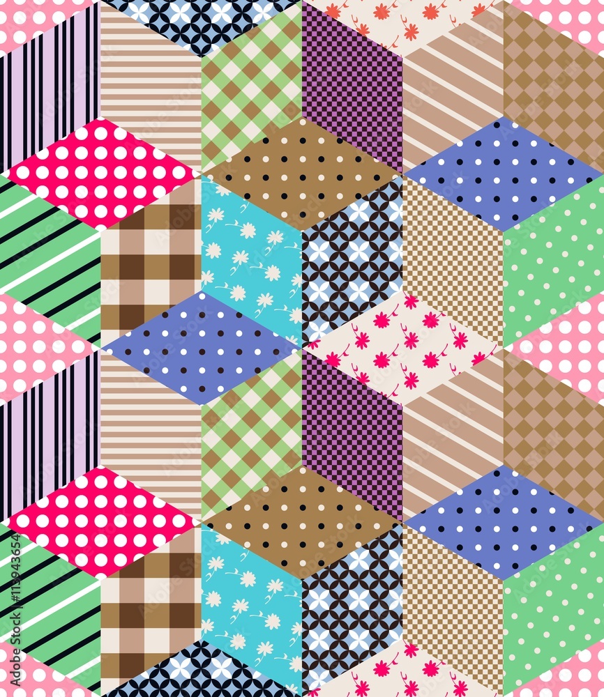 Seamless patchwork pattern. Ornamental background. Vector illustration Seamless patchwork pattern. Ornamental background. Vector illustration