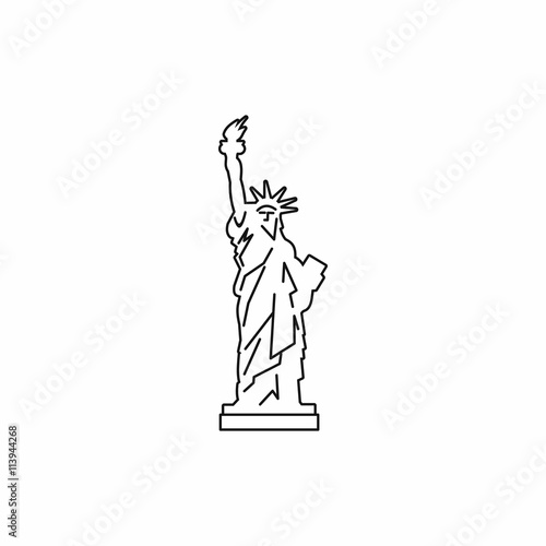 Statue of liberty icon, outline style