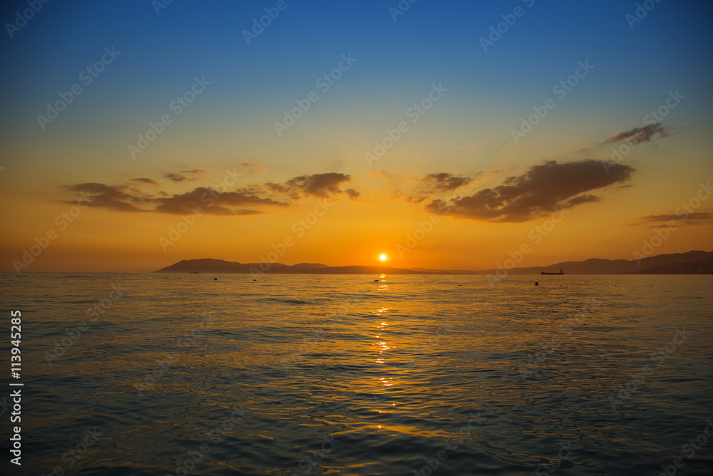Sunset on the seascape Sunset on the seascape