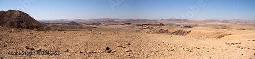 Print op canvas Wide angle panorama of Desert landscape