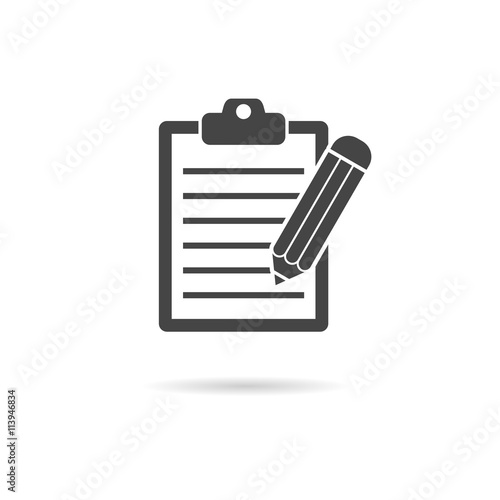 Clipboard and pencil icon