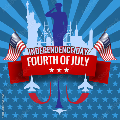 Fourth of July. Independence day background with usa flag