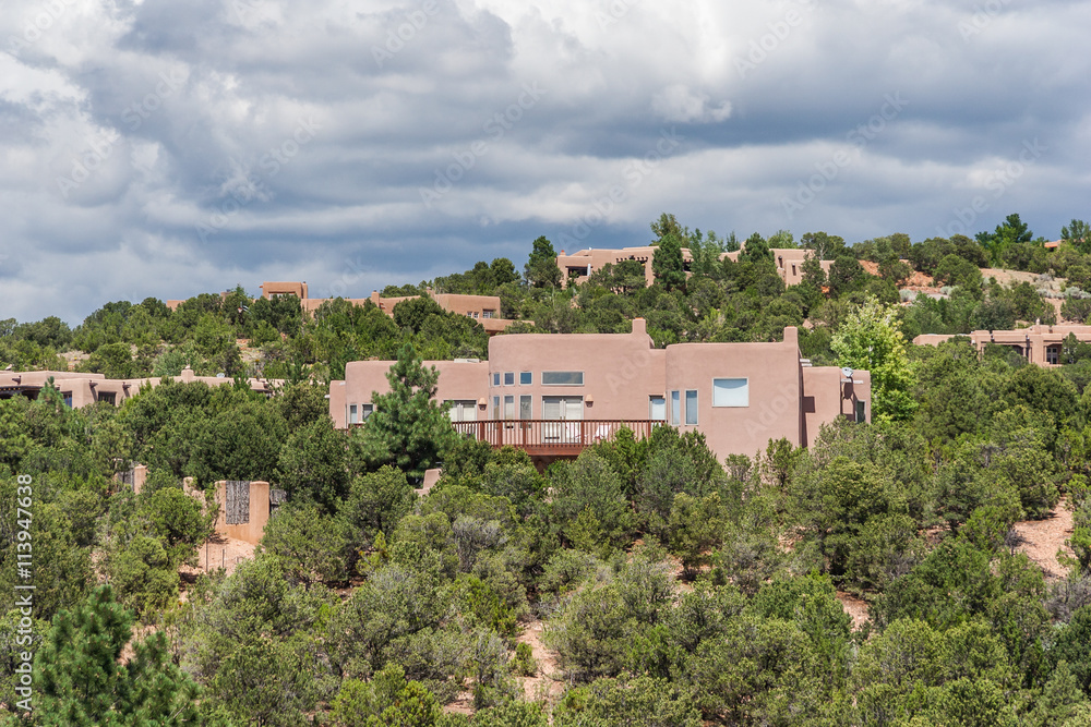 Residential buildings around St. John's College in Santa Fe, New  Mexico