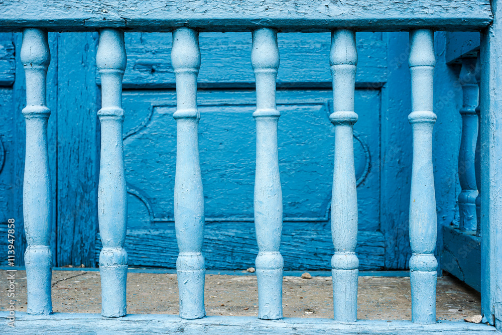 old painted Blue bars