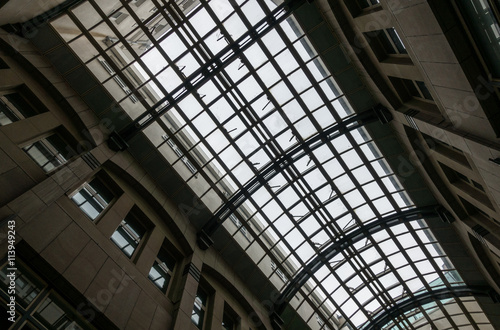 Glass roof of the building in the courtyard in Cologne