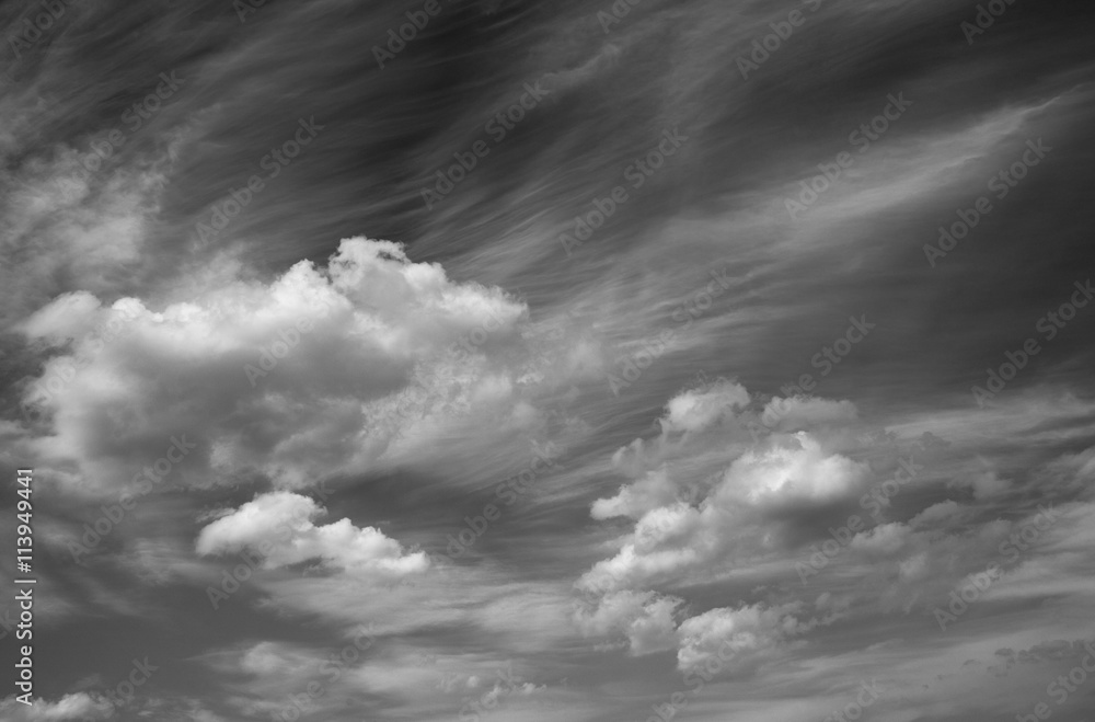 Photo scenic sky in black and white, abstract nature background
