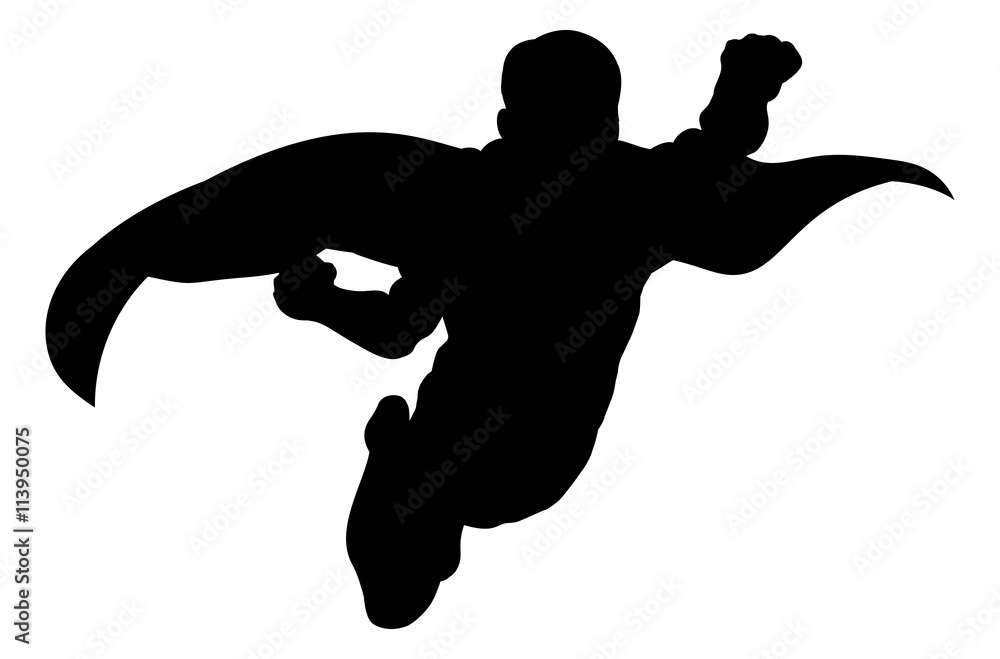 Superhero Flying Silhouette Stock Vector | Adobe Stock