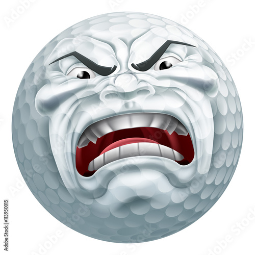 Angry Golf Ball Sports Cartoon Mascot