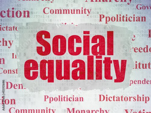 Political concept: Social Equality on Digital Data Paper background