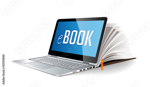 Ebook concept - laptop as electronic book

