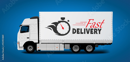 Truck transport - fast delivery concept