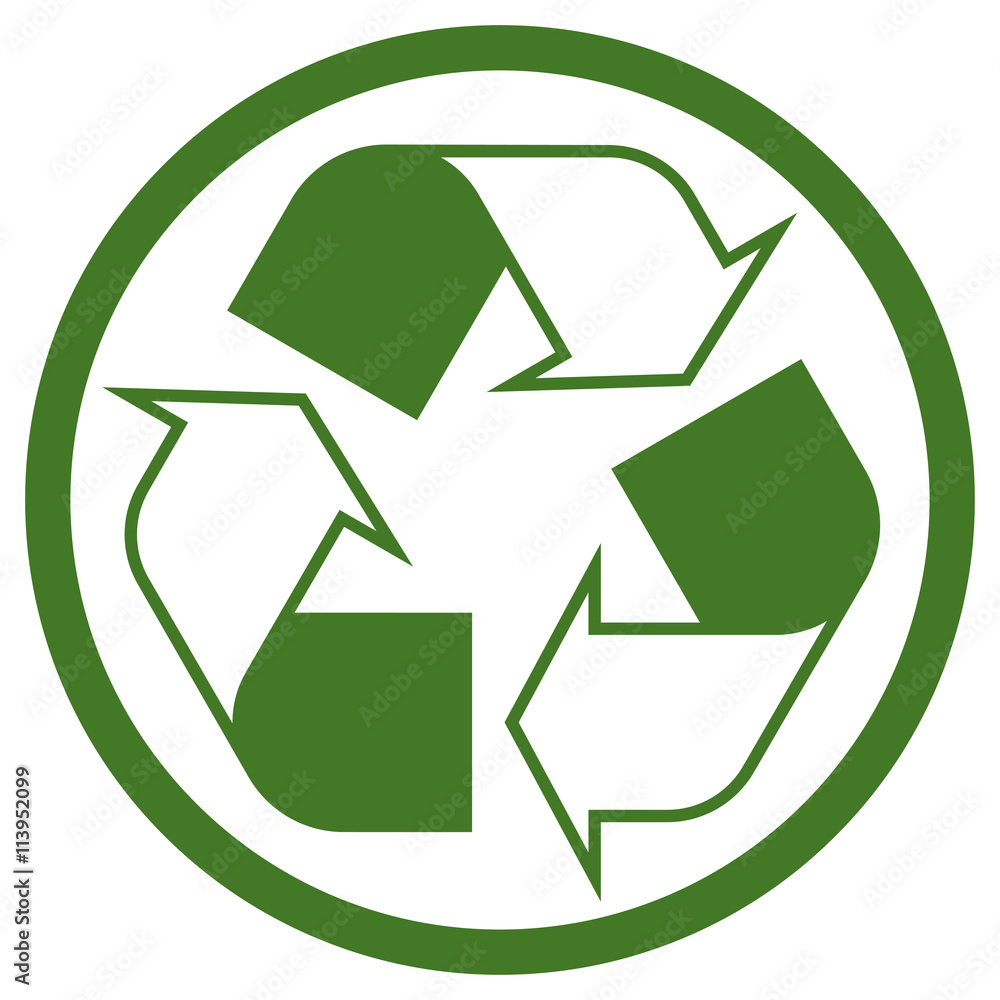 Obraz premium green recycling sign in circle
