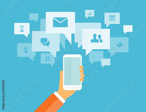 business mobile communication and social connection concept
