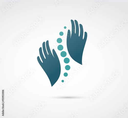Chiropractic, massage, back pain and osteopathy icon
