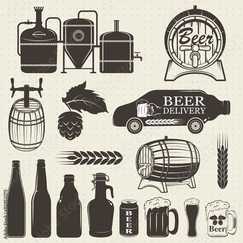 Vintage craft beer brewery emblems