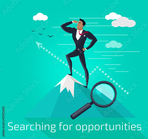 Businessman Searching for Opportunities