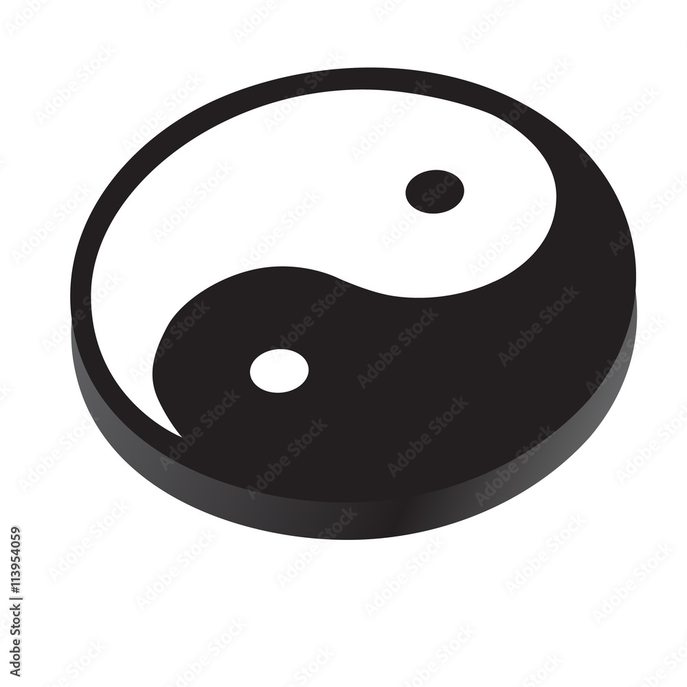 Fototapeta premium Sign Yin Yang, symbol of peace, contrast, harmony