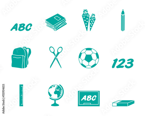 Iconset Schule - Türkis