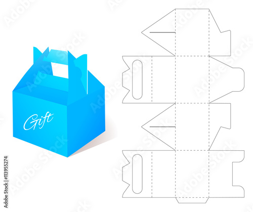 Box with Die Cut Template. Packing box for Gift Or Other Products.