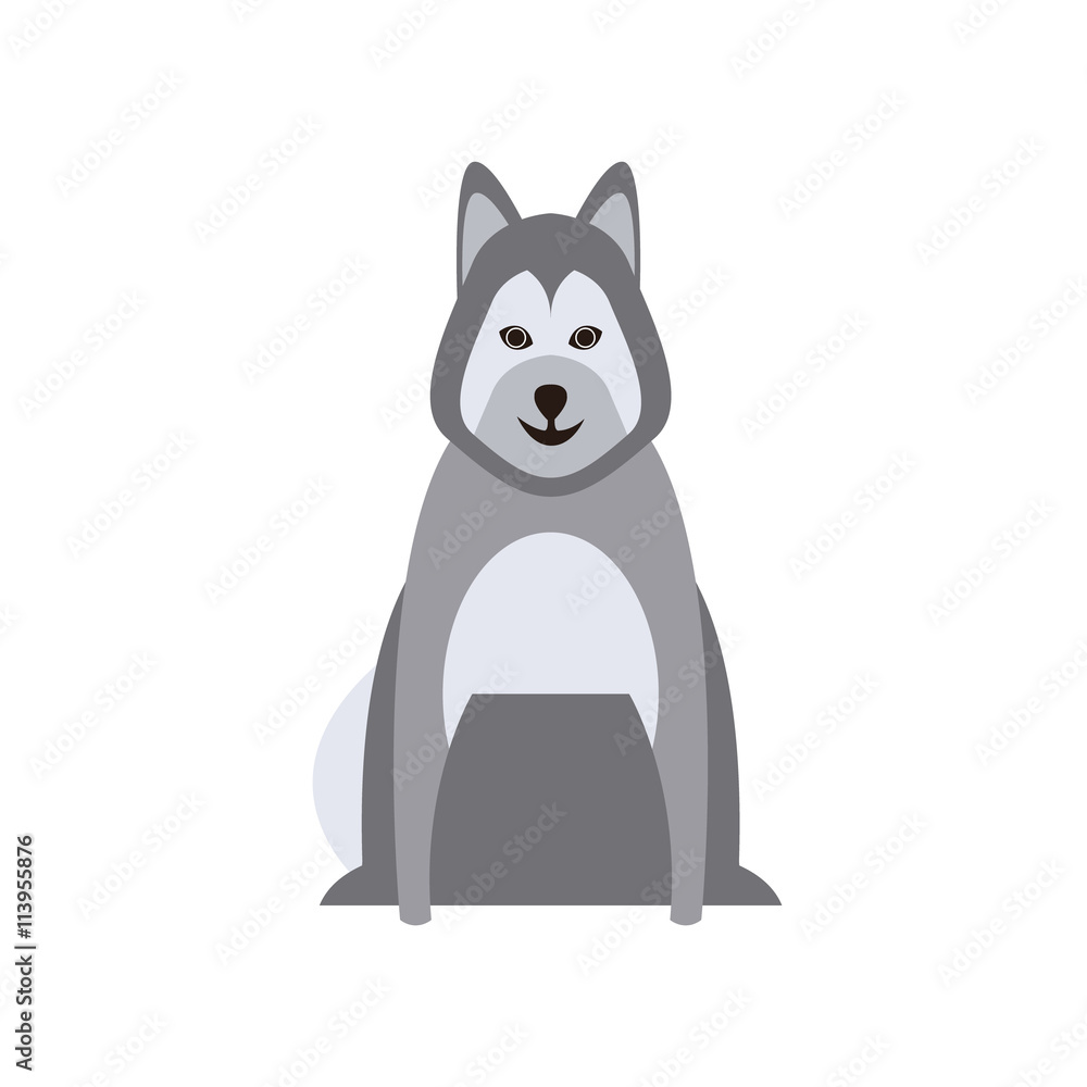 Malamute Dog Breed Primitive Cartoon Illustration Malamute Dog Breed Primitive Cartoon Illustration