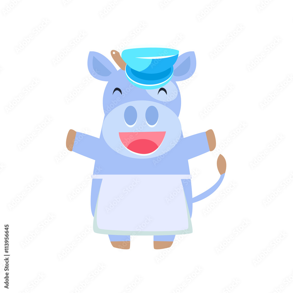 Happy Cow In Farmer Apron Happy Cow In Farmer Apron