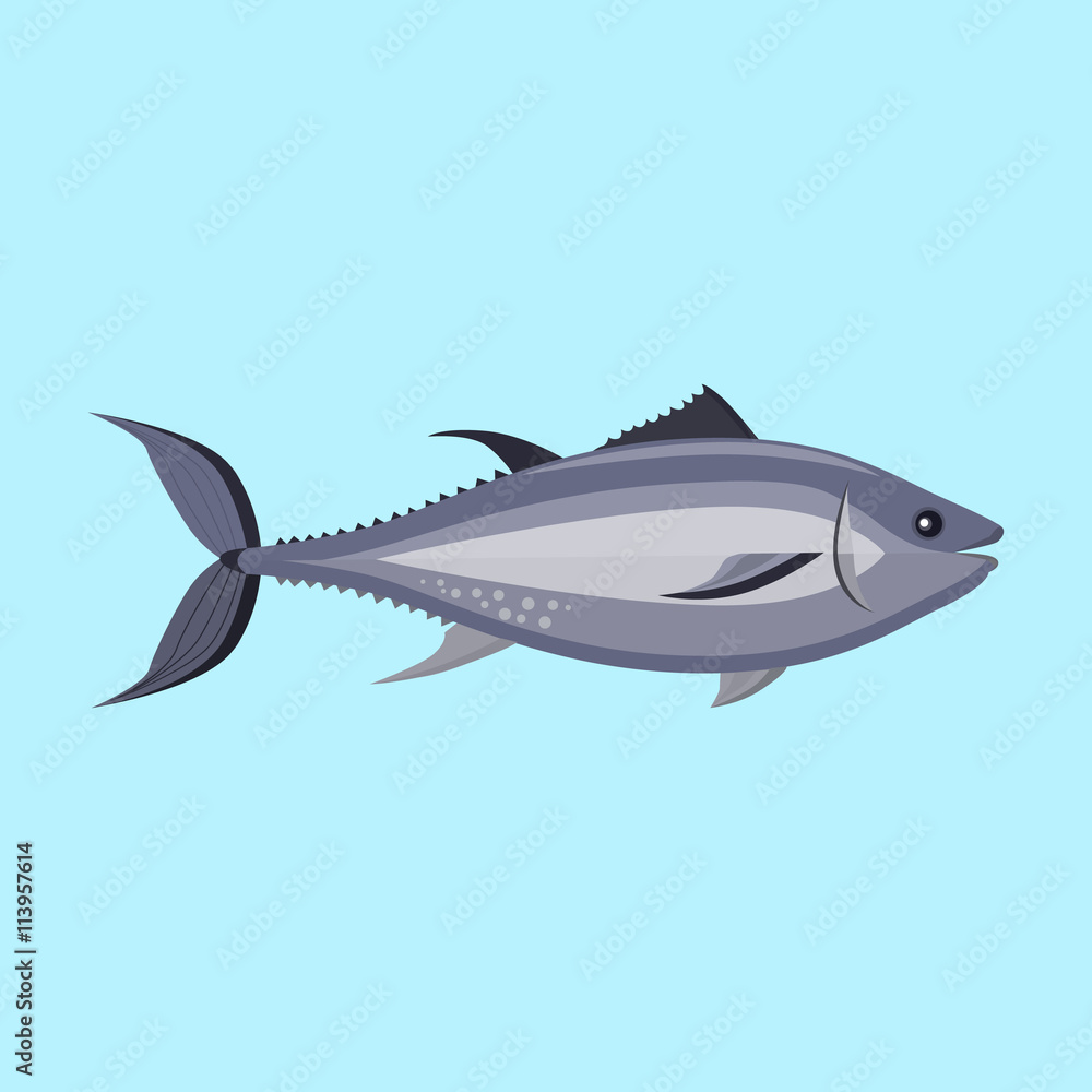 Fototapeta premium Fish Icon Design Flat Isolated