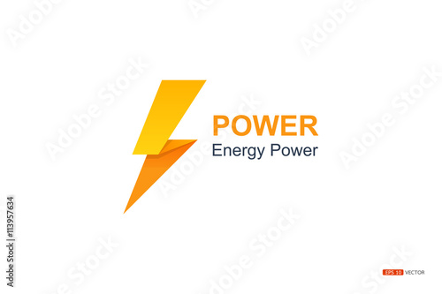 power energy symbol on whitw backgroung, EPS 10 VECTOR. photo