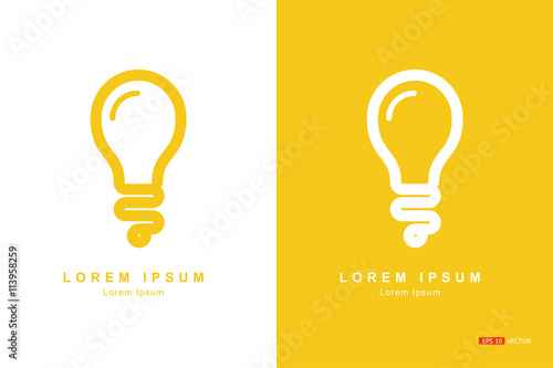 The bulbs, Concept Design Creative concepts, white background or yellow background, Vector EPS 10