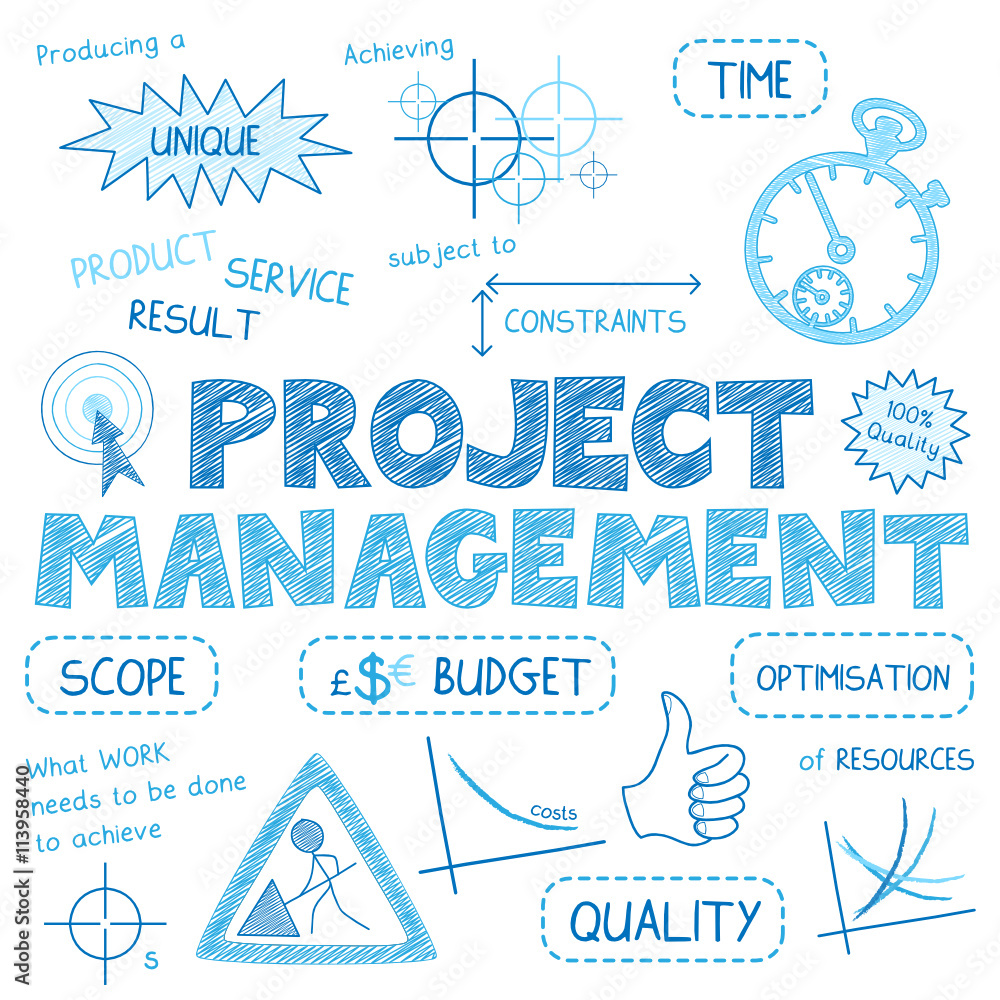 PROJECT MANAGEMENT Vector Sketch Icons Stock Vector | Adobe Stock